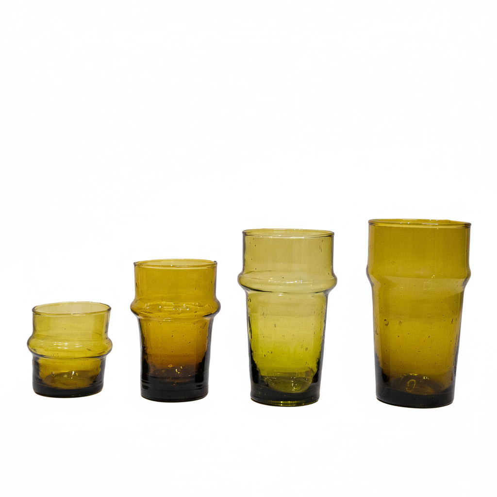 Set de 6 Verres Beldi Marocains Faits Main – SaharaCraft, Verrerie Artisanale Écologique