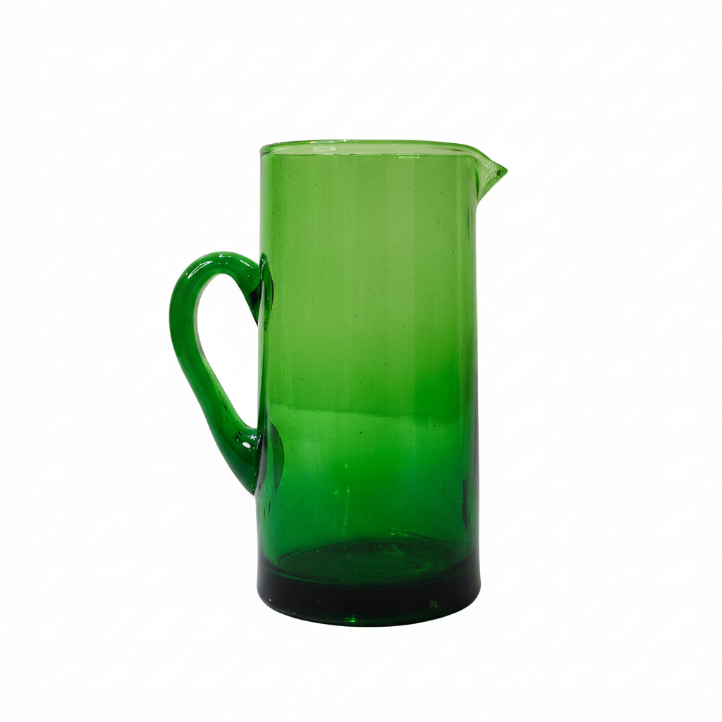 Carafe en Verre Beldi Marocain Soufflé à la Main : Pichet d’Eau Artisanale, Verrerie Bohème pour Cuisine