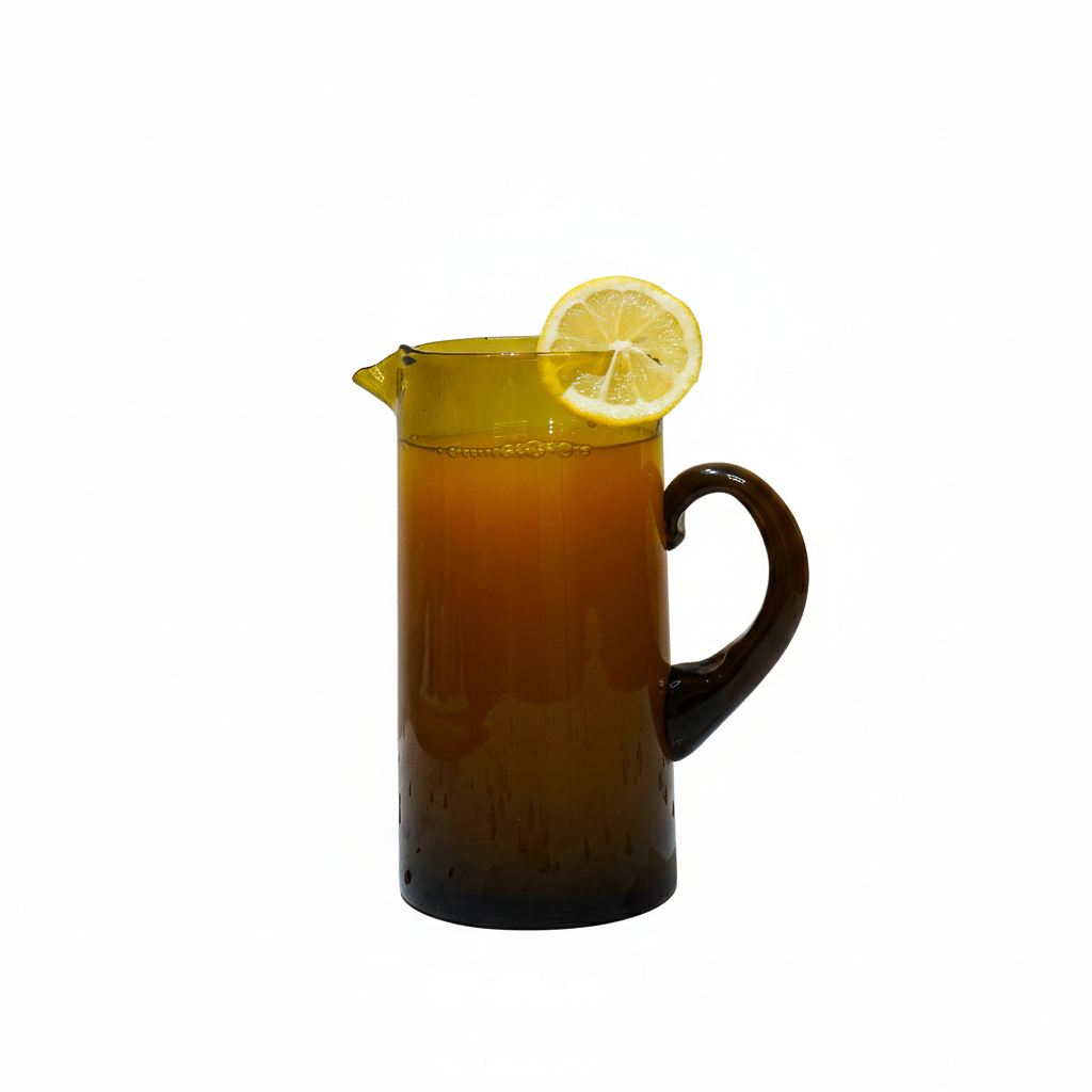 Carafe en Verre Beldi Marocain Soufflé à la Main : Pichet d’Eau Artisanale, Verrerie Bohème pour Cuisine