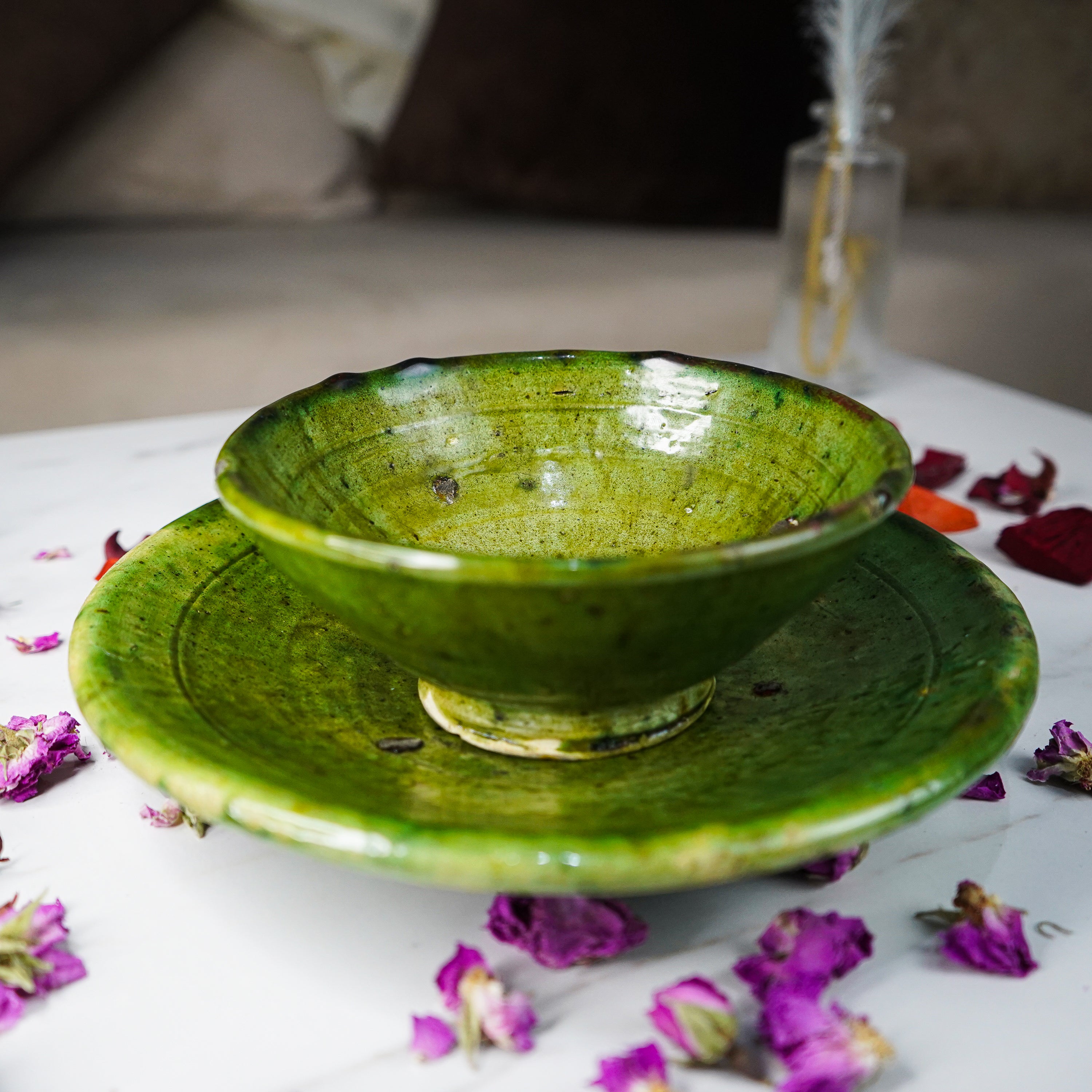 Ensemble artisanal marocaine tamgroute assiette et bol