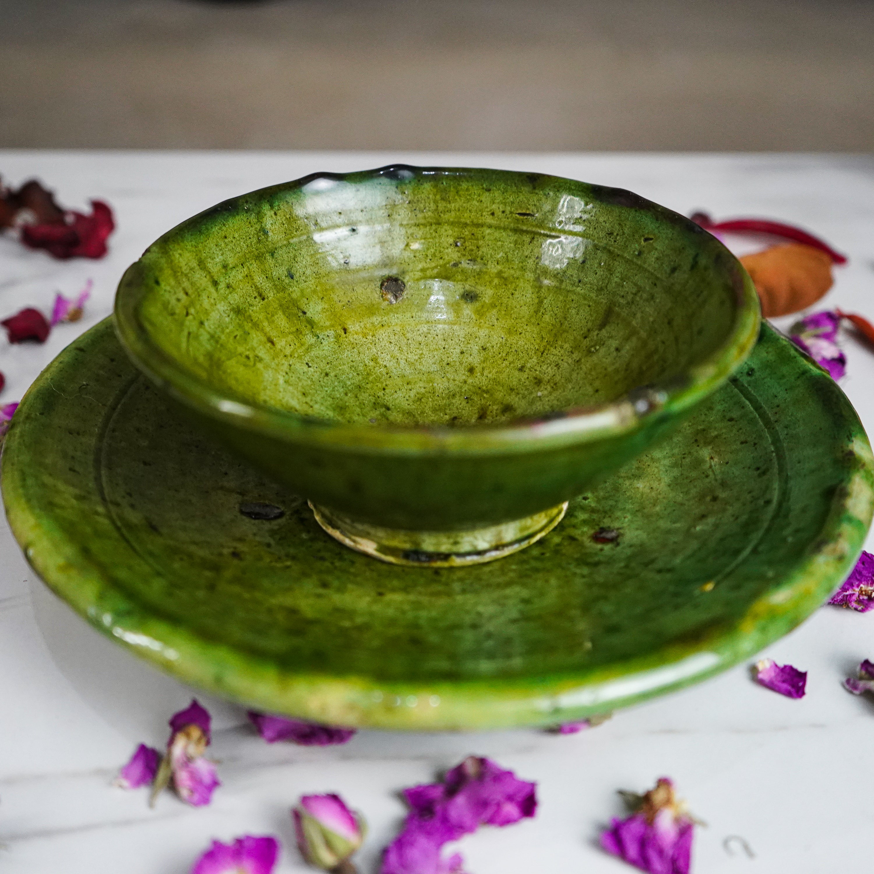Ensemble artisanal marocaine tamgroute assiette et bol