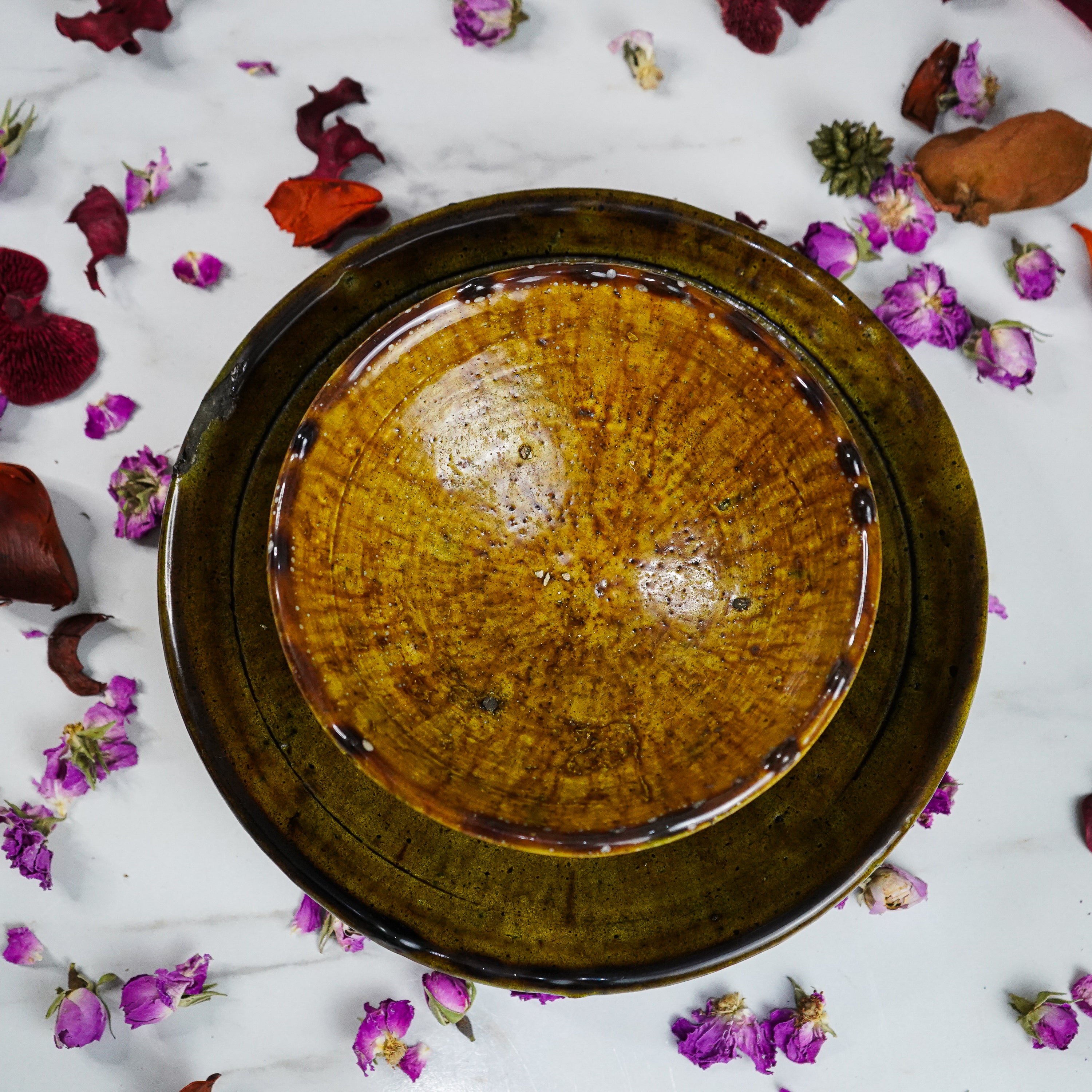 Ensemble artisanal marocaine tamgroute assiette et bol