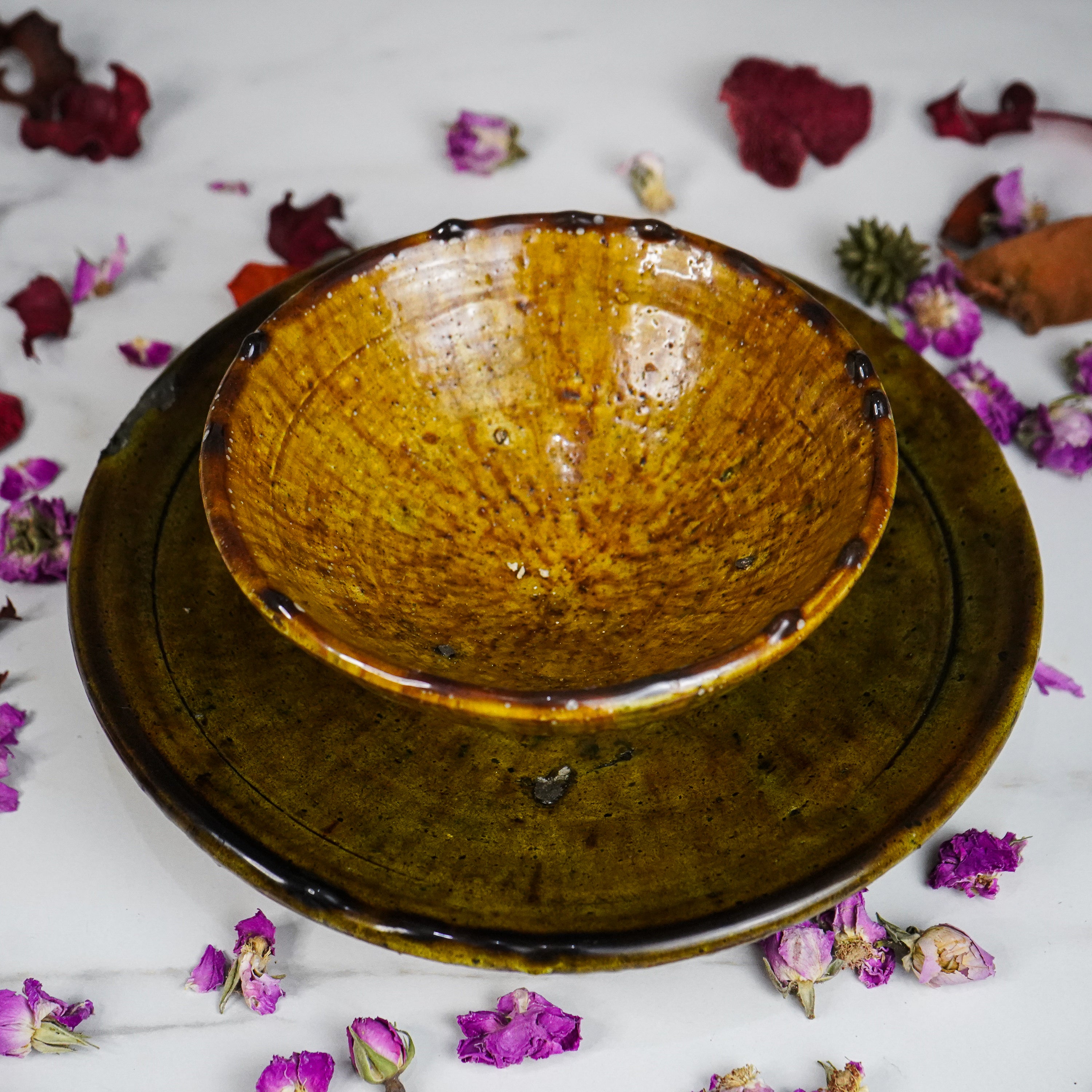 Ensemble artisanal marocaine tamgroute assiette et bol