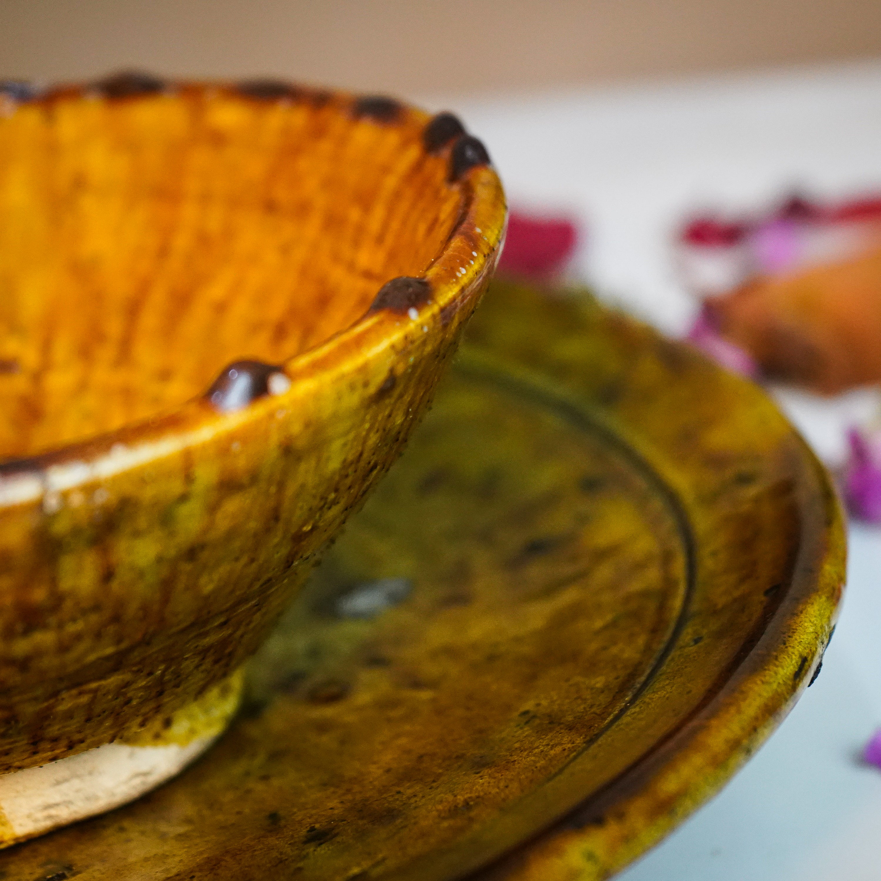Ensemble artisanal marocaine tamgroute assiette et bol